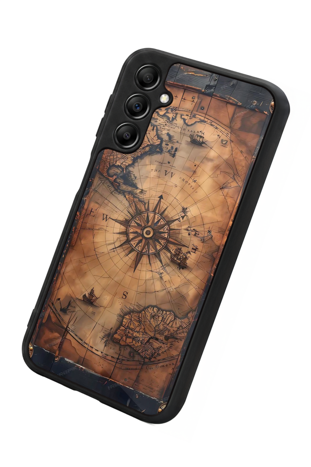 Samsung Galaxy A14 Uyumlu Harita Tasarımlı Glossy Premium Kılıf