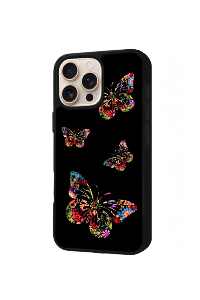 iPhone 16 Pro Uyumlu Kelebek Tasarımlı Glossy Premium Kılıf