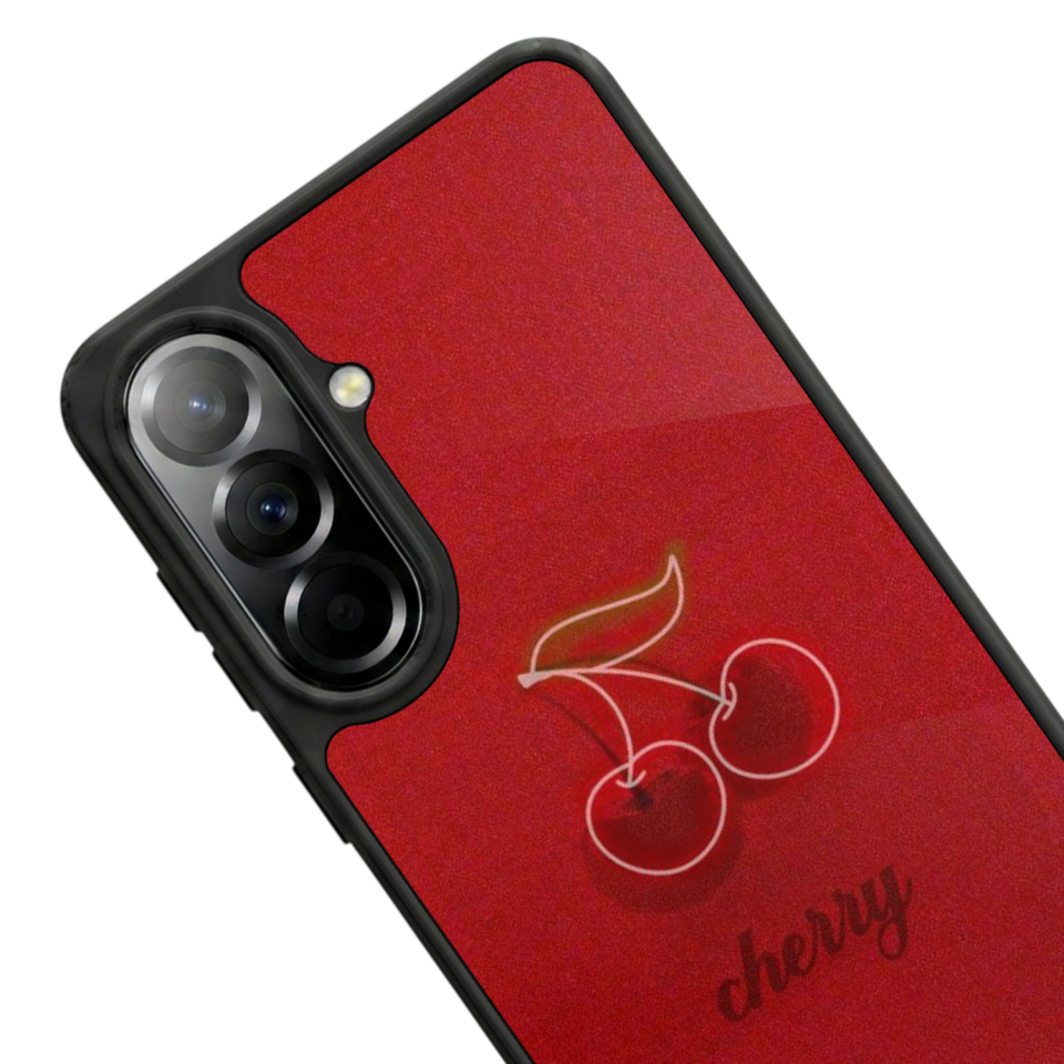 Samsung Galaxy A37 Uyumlu Kiraz Tasarımlı Glossy Premium Kılıf