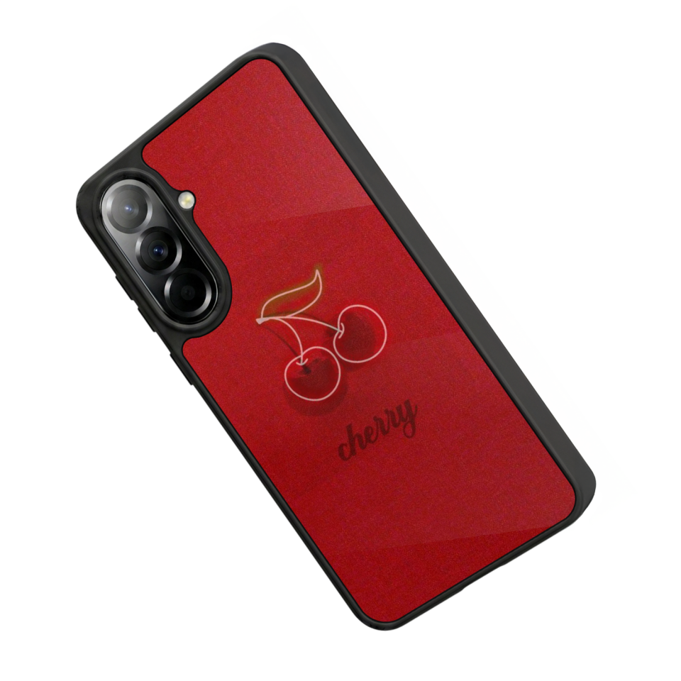 Samsung Galaxy A37 Uyumlu Kiraz Tasarımlı Glossy Premium Kılıf
