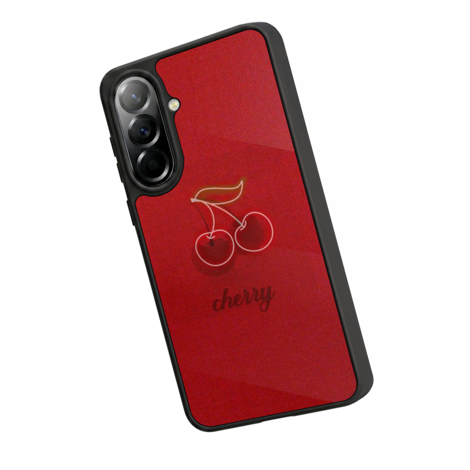 Samsung Galaxy A37 Uyumlu Kiraz Tasarımlı Glossy Premium Kılıf
