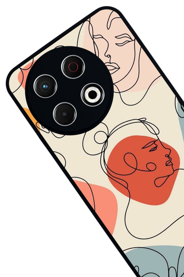 Tecno Spark 30 Pro Uyumlu Line Art Tasarımlı Glossy Premium Kılıf