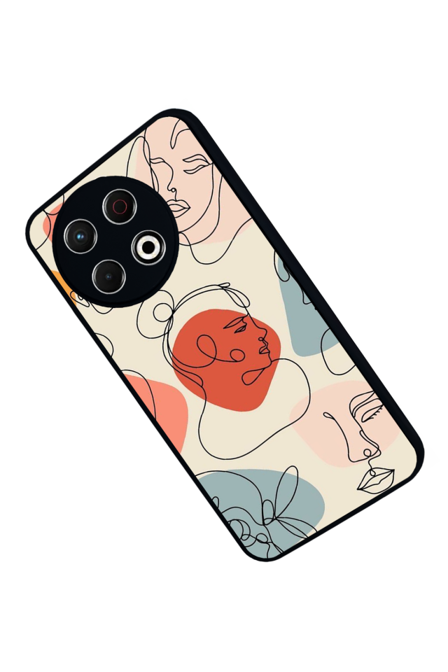 Tecno Spark 30 Pro Uyumlu Line Art Tasarımlı Glossy Premium Kılıf