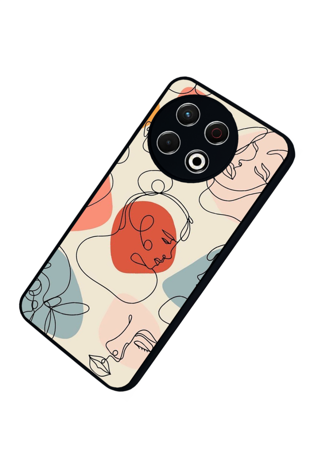 Tecno Spark 30 Pro Uyumlu Line Art Tasarımlı Glossy Premium Kılıf