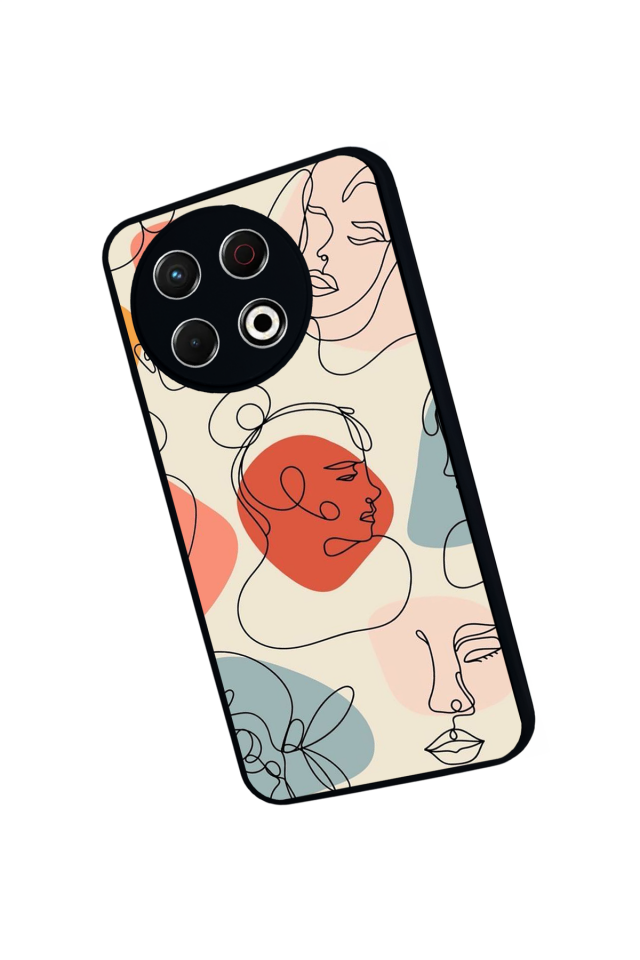 Tecno Spark 30 Pro Uyumlu Line Art Tasarımlı Glossy Premium Kılıf