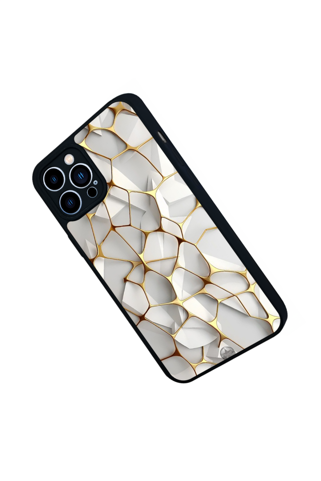 iPhone 12 Pro Max Uyumlu Mermer Marble Tasarımlı Glossy Premium Kılıf