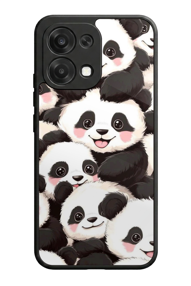 Oppo A6 Pro Uyumlu Panda Tasarımlı Glossy Premium Kılıf