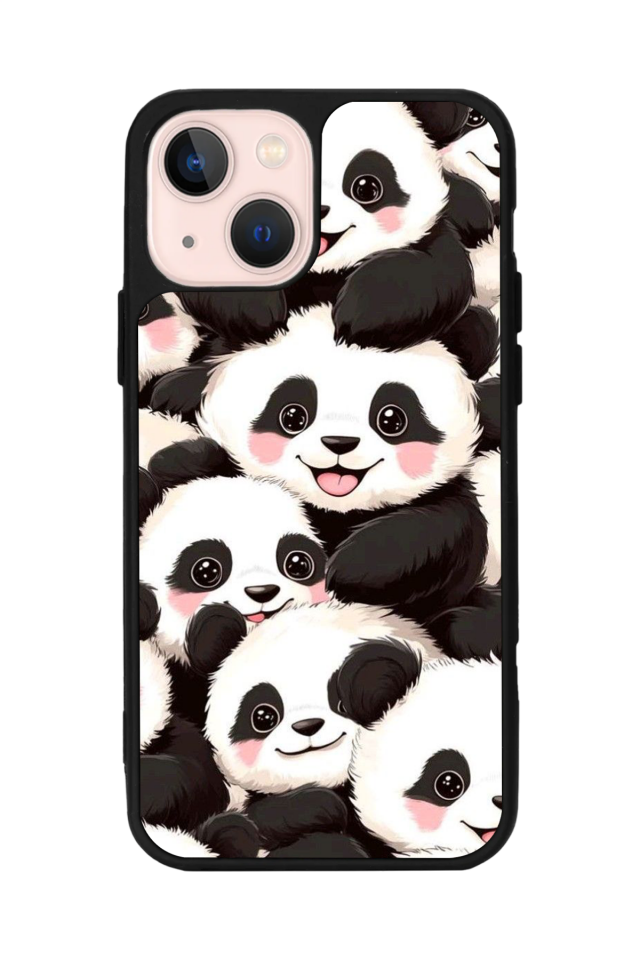 iPhone 13 Mini Uyumlu Panda Tasarımlı Glossy Premium Kılıf