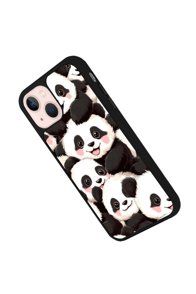 iPhone 13 Mini Uyumlu Panda Tasarımlı Glossy Premium Kılıf