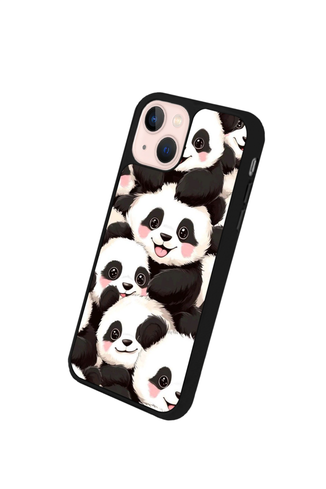 iPhone 13 Mini Uyumlu Panda Tasarımlı Glossy Premium Kılıf