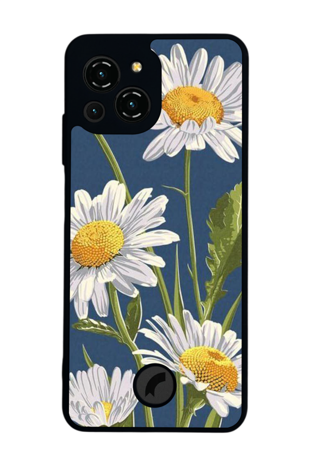 Reeder S23 Pro Max Uyumlu Papatya Tasarımlı Glossy Premium Kılıf