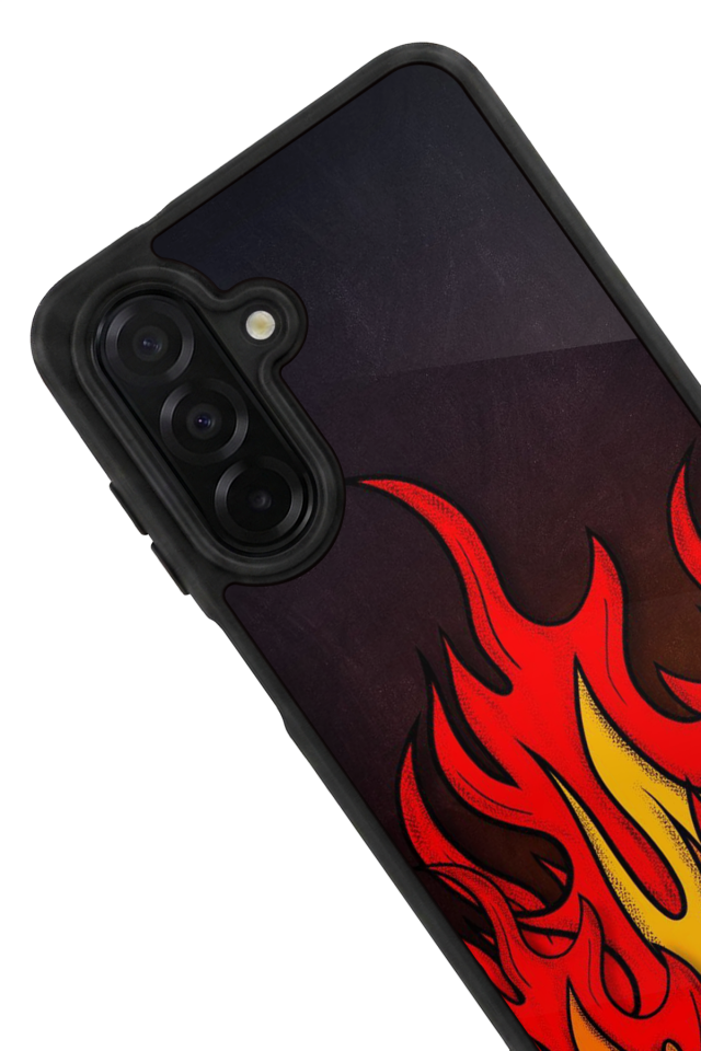 Samsung Galaxy A56 Uyumlu Retro Flame Patterns Tasarımlı Glossy Premium Kılıf
