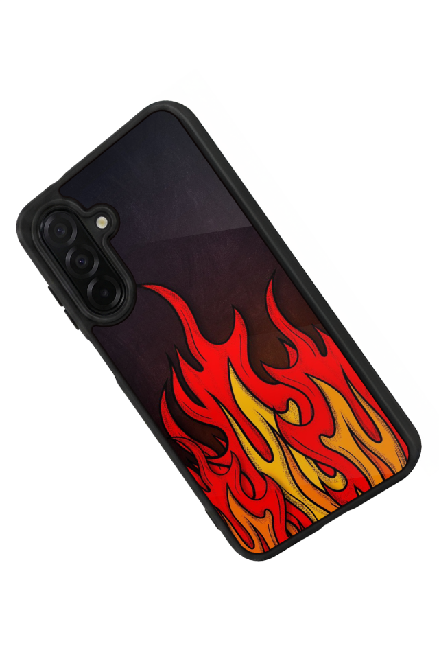 Samsung Galaxy A56 Uyumlu Retro Flame Patterns Tasarımlı Glossy Premium Kılıf