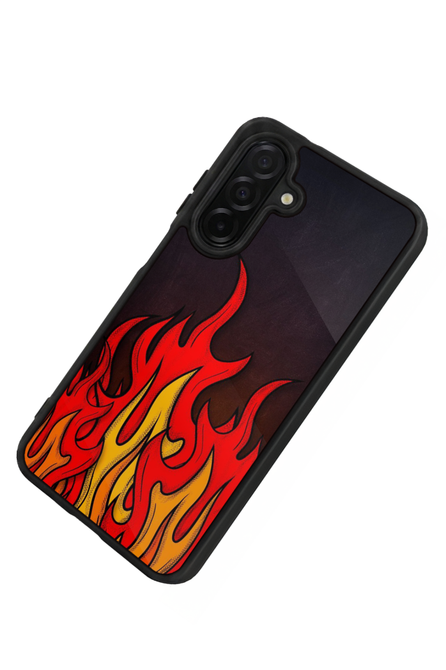 Samsung Galaxy A56 Uyumlu Retro Flame Patterns Tasarımlı Glossy Premium Kılıf