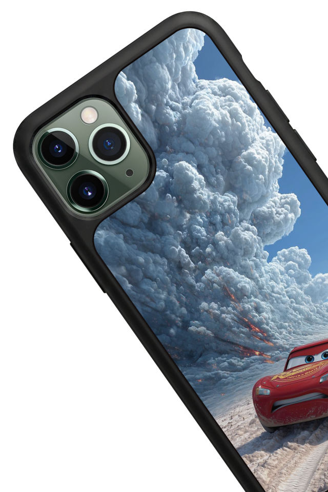 iPhone 11 Pro Max Uyumlu Şimsek McQueen Tasarımlı Glossy Premium Kılıf