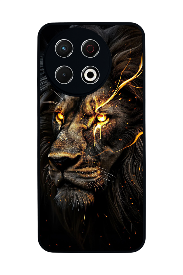 Tecno Spark 30 Pro Uyumlu Aslan Tasarımlı Glossy Premium Kılıf