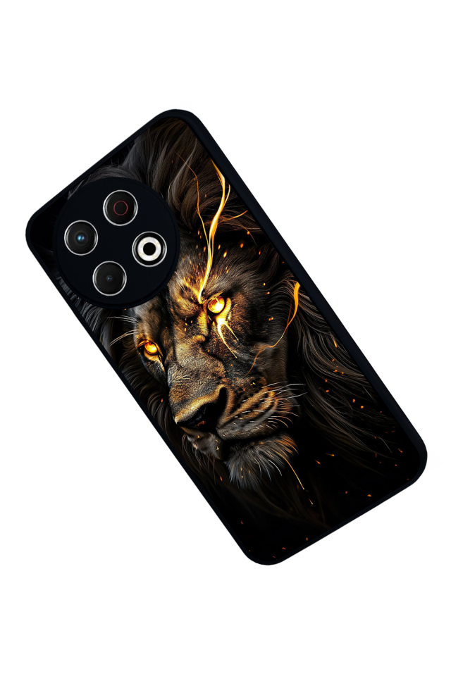 Tecno Spark 30 Pro Uyumlu Aslan Tasarımlı Glossy Premium Kılıf