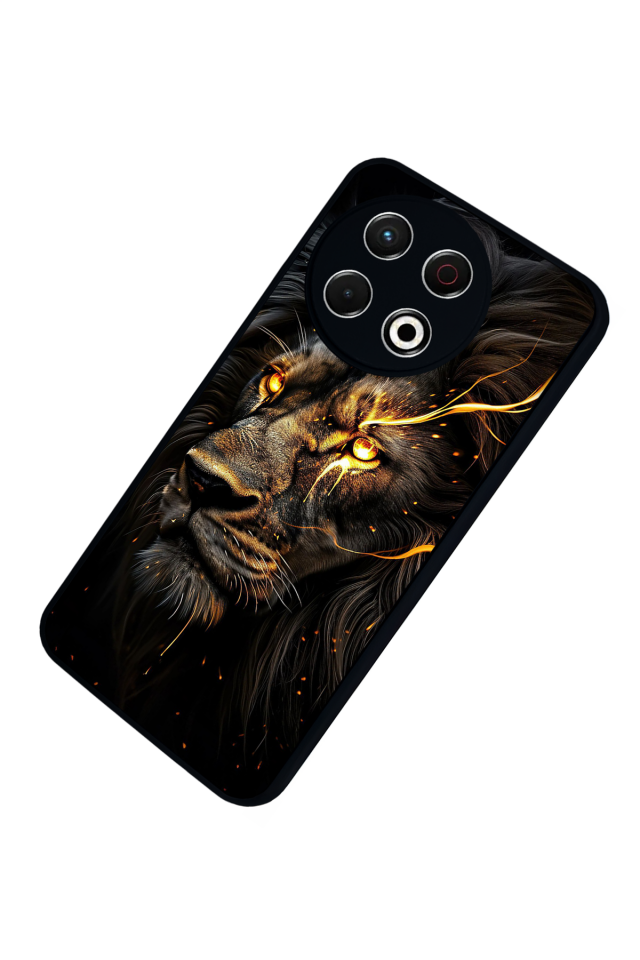 Tecno Spark 30 Pro Uyumlu Aslan Tasarımlı Glossy Premium Kılıf