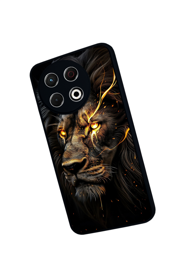 Tecno Spark 30 Pro Uyumlu Aslan Tasarımlı Glossy Premium Kılıf