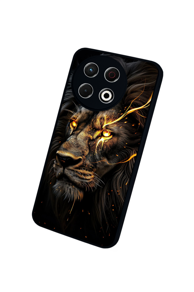 Tecno Spark 30 Pro Uyumlu Aslan Tasarımlı Glossy Premium Kılıf