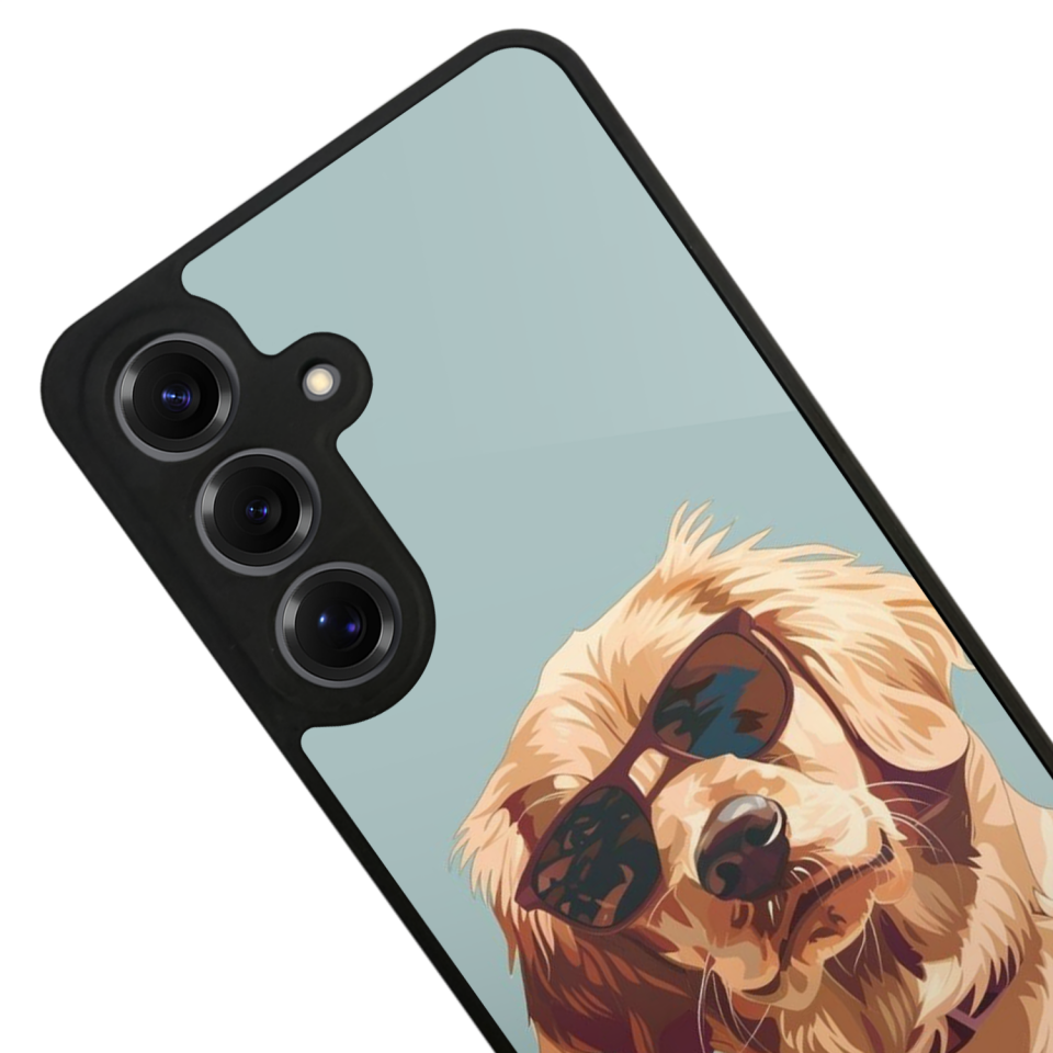 Samsung Galaxy S25 Uyumlu Golden Kopek Tasarımlı Glossy Premium Kılıf