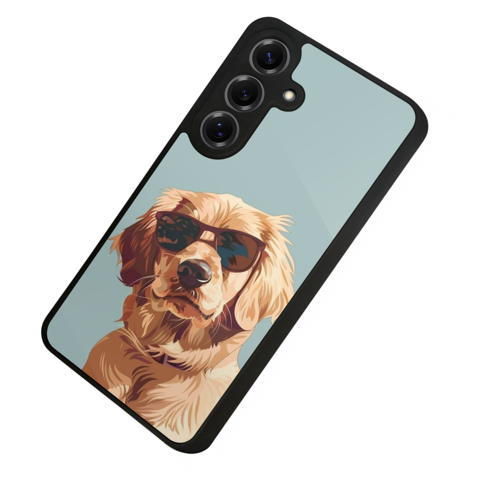 Samsung Galaxy S25 Uyumlu Golden Kopek Tasarımlı Glossy Premium Kılıf