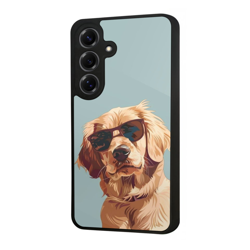 Samsung Galaxy S25 Uyumlu Golden Kopek Tasarımlı Glossy Premium Kılıf