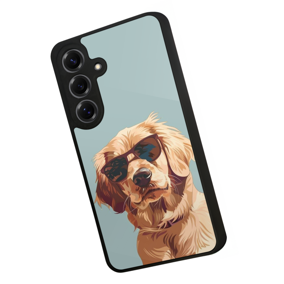 Samsung Galaxy S25 Uyumlu Golden Kopek Tasarımlı Glossy Premium Kılıf