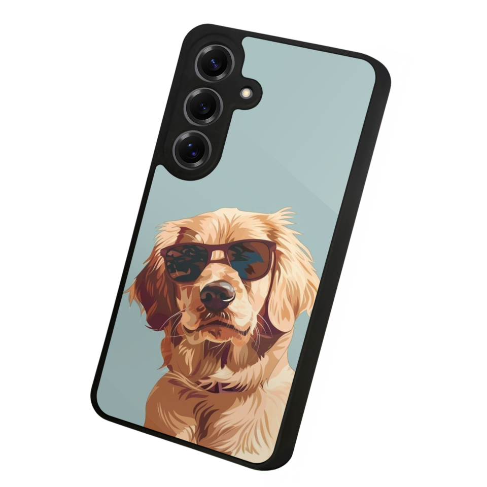 Samsung Galaxy S25 Uyumlu Golden Kopek Tasarımlı Glossy Premium Kılıf