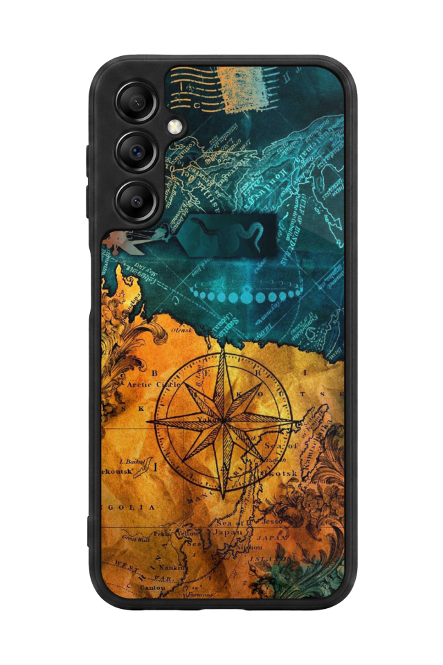 Samsung Galaxy A14 Uyumlu Harita Tasarımlı Glossy Premium Kılıf