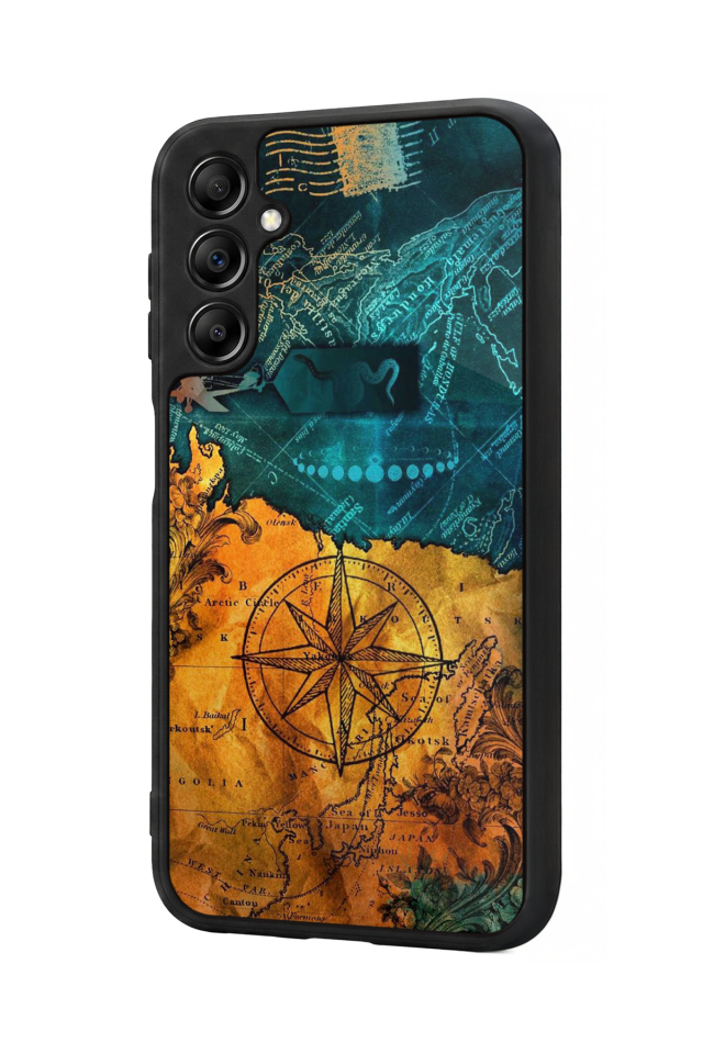 Samsung Galaxy A14 Uyumlu Harita Tasarımlı Glossy Premium Kılıf