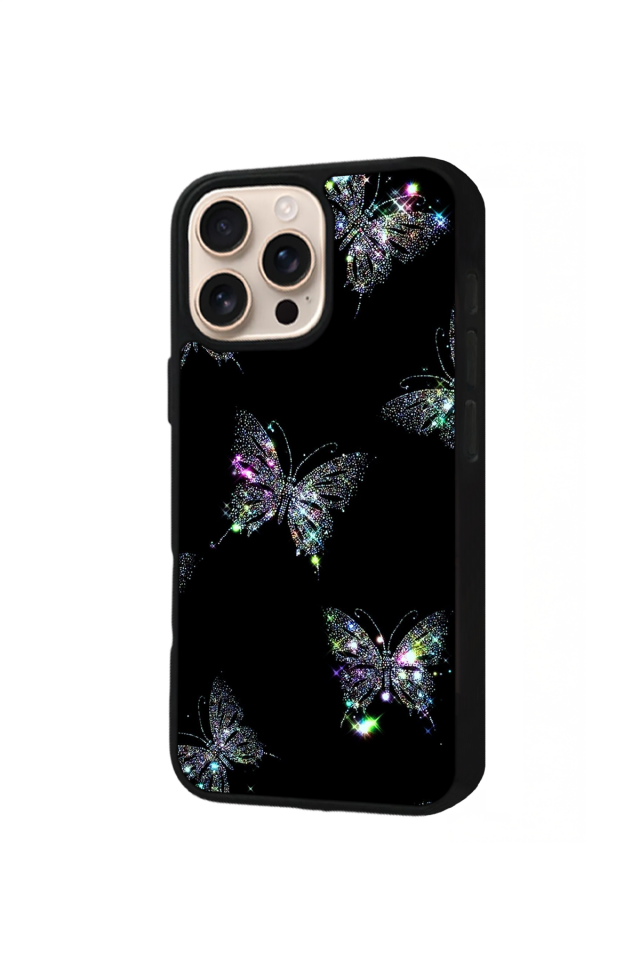 iPhone 16 Pro Uyumlu Kelebek Tasarımlı Glossy Premium Kılıf