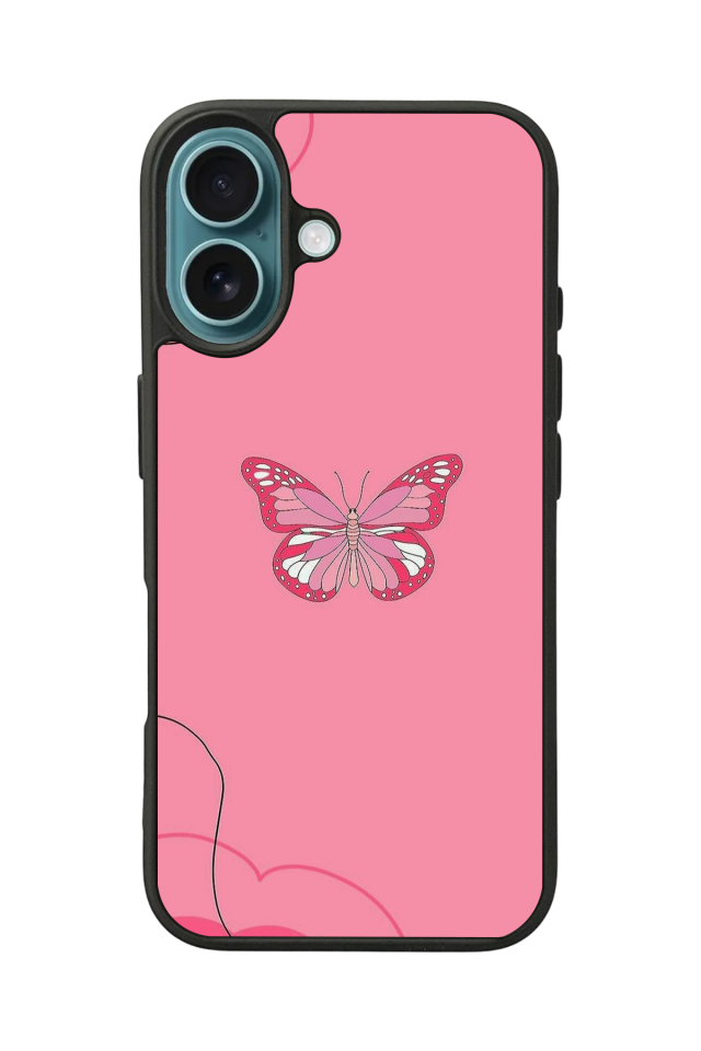 iPhone 16 Uyumlu Kelebek Tasarımlı Glossy Premium Kılıf