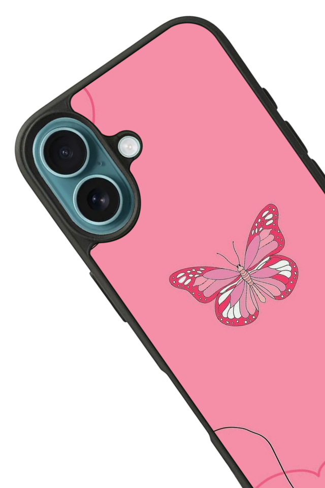 iPhone 16 Uyumlu Kelebek Tasarımlı Glossy Premium Kılıf