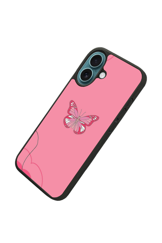 iPhone 16 Uyumlu Kelebek Tasarımlı Glossy Premium Kılıf