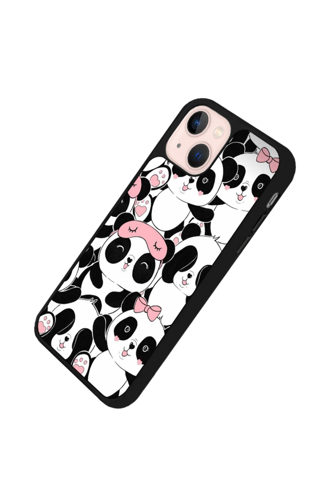 iPhone 13 Mini Uyumlu Panda Tasarımlı Glossy Premium Kılıf