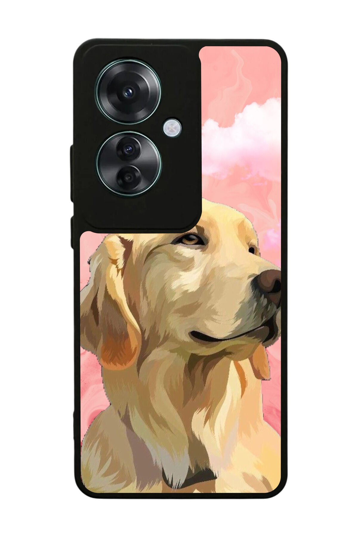 Oppo Reno 11F Uyumlu Golden Kopek Tasarımlı Glossy Premium Kılıf