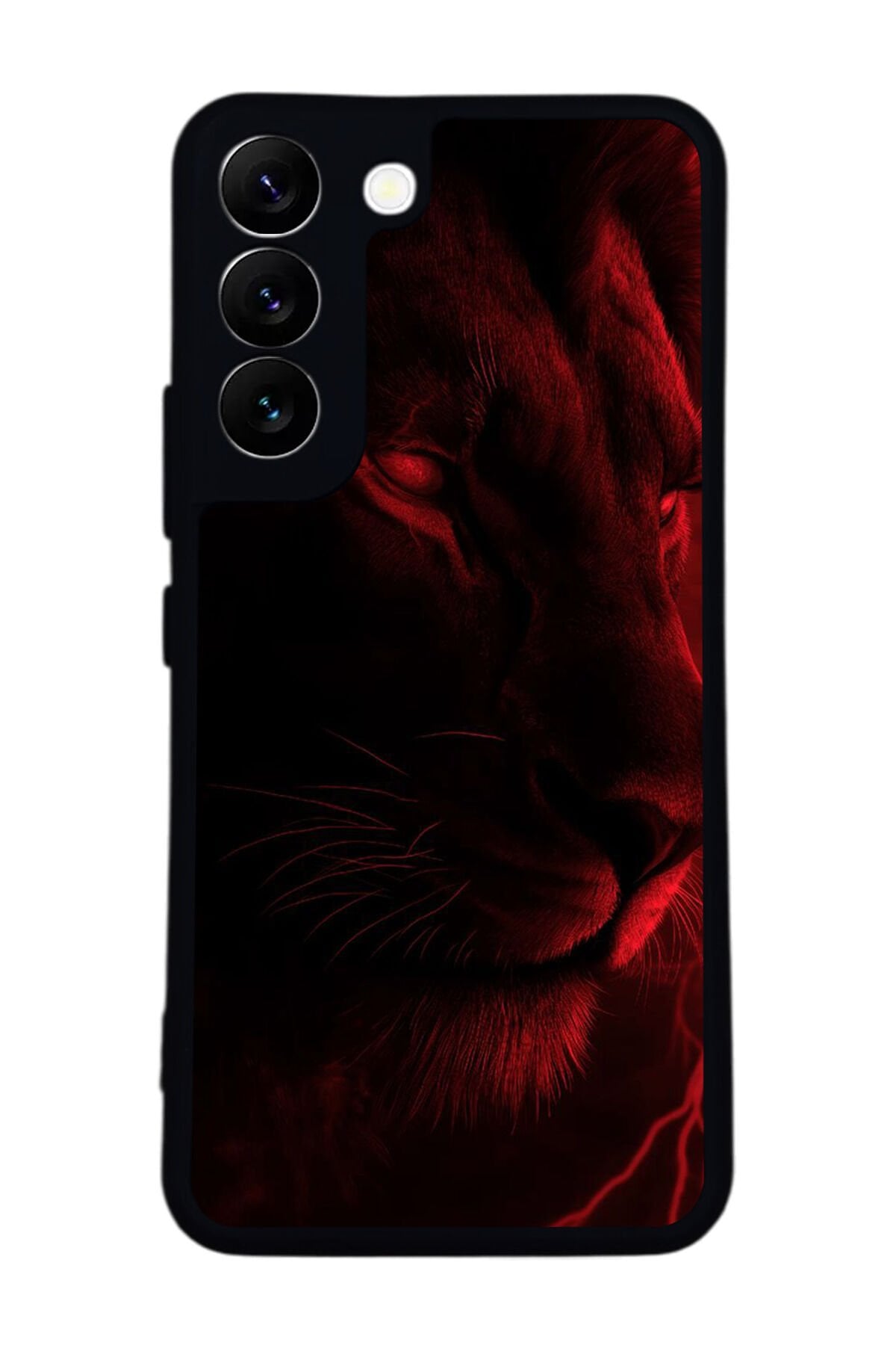 Samsung Galaxy S22 Uyumlu Aslan Tasarımlı Glossy Premium Kılıf