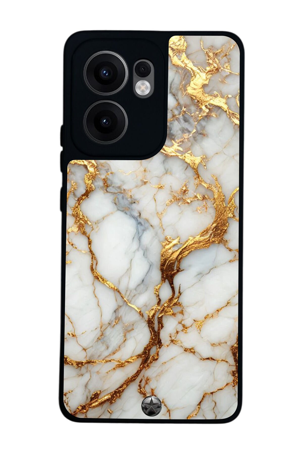 Oppo Reno 13F Uyumlu Mermer Marble Tasarımlı Glossy Premium Kılıf