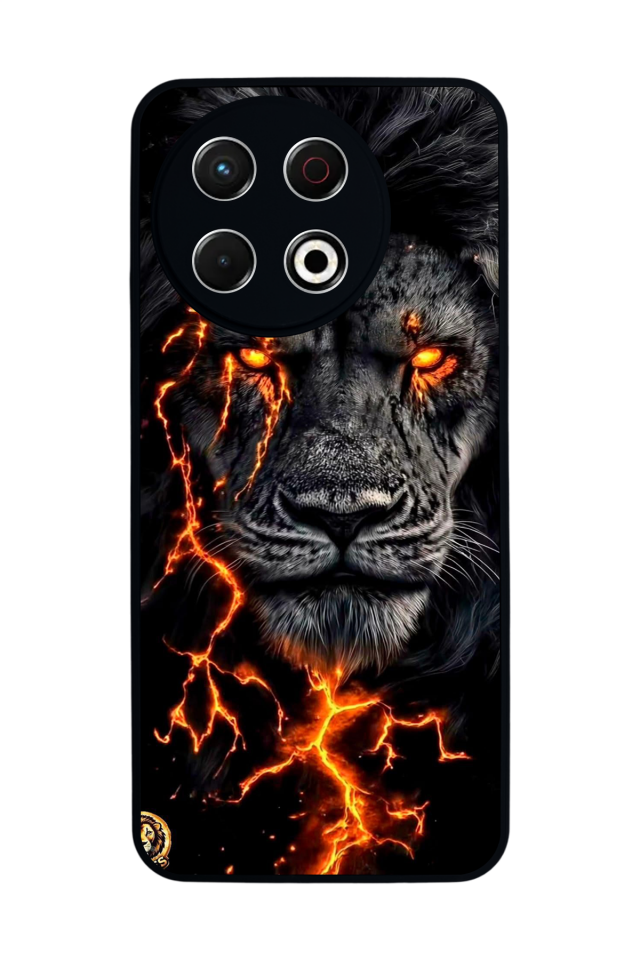 Tecno Spark 30 Pro Uyumlu Aslan Tasarımlı Glossy Premium Kılıf