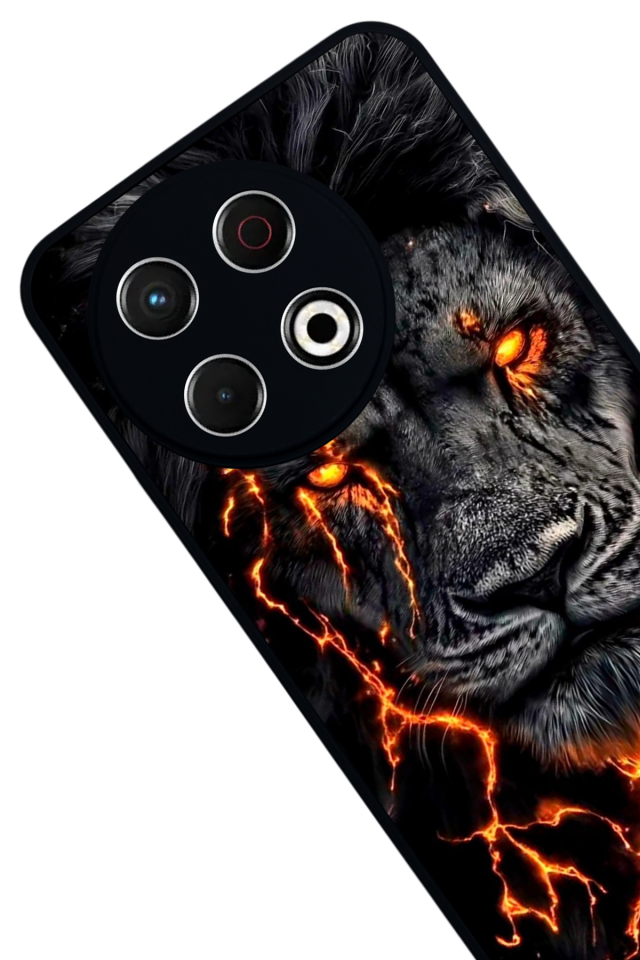 Tecno Spark 30 Pro Uyumlu Aslan Tasarımlı Glossy Premium Kılıf