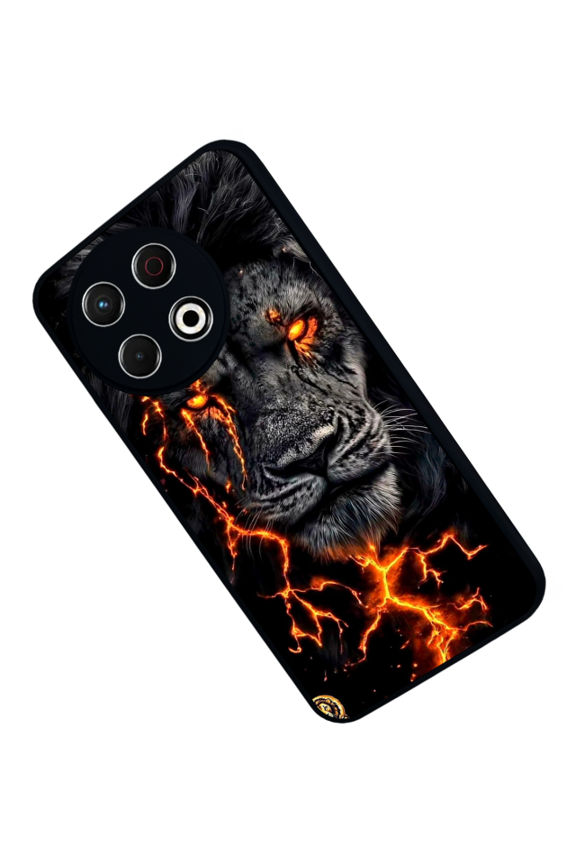 Tecno Spark 30 Pro Uyumlu Aslan Tasarımlı Glossy Premium Kılıf