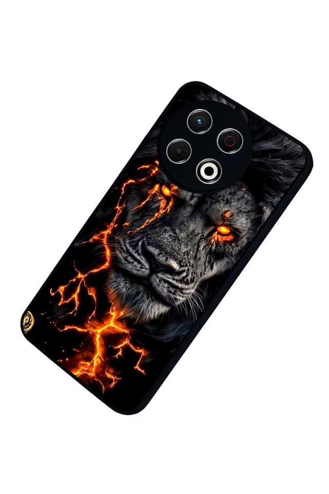 Tecno Spark 30 Pro Uyumlu Aslan Tasarımlı Glossy Premium Kılıf