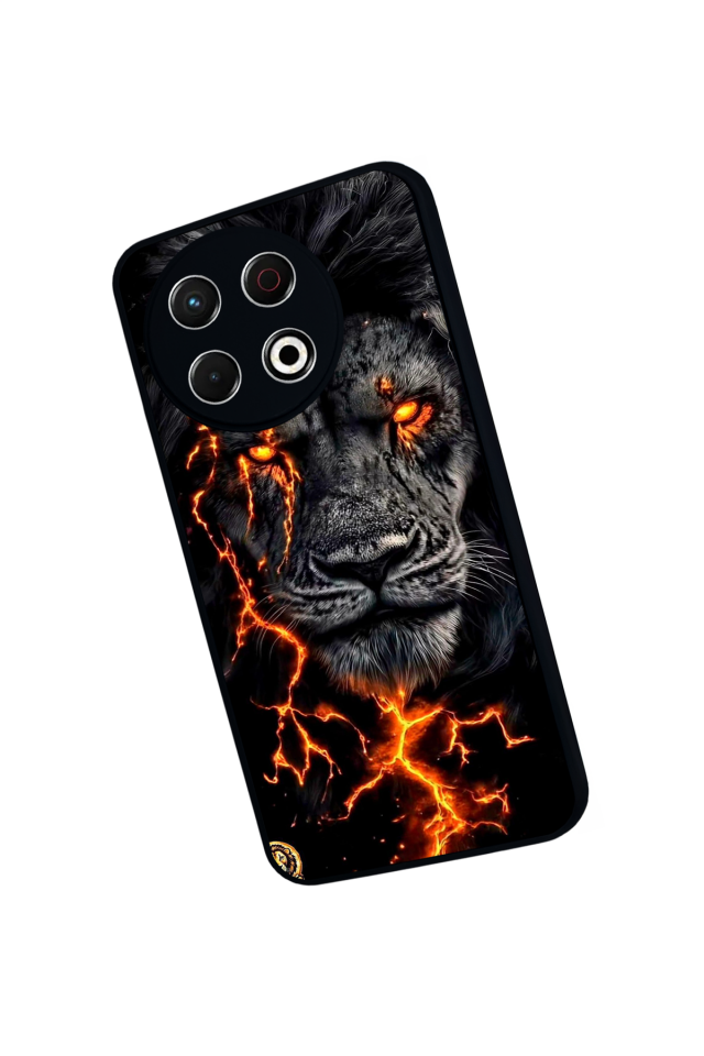 Tecno Spark 30 Pro Uyumlu Aslan Tasarımlı Glossy Premium Kılıf