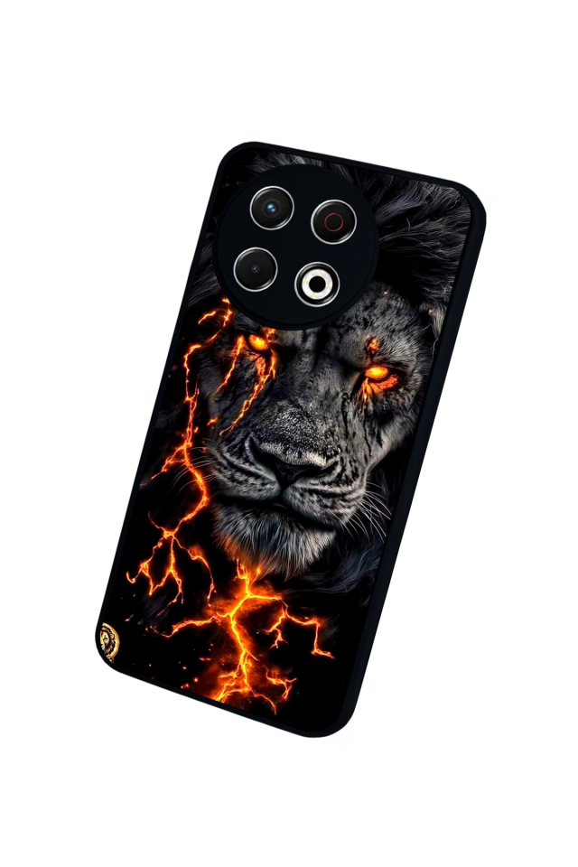 Tecno Spark 30 Pro Uyumlu Aslan Tasarımlı Glossy Premium Kılıf