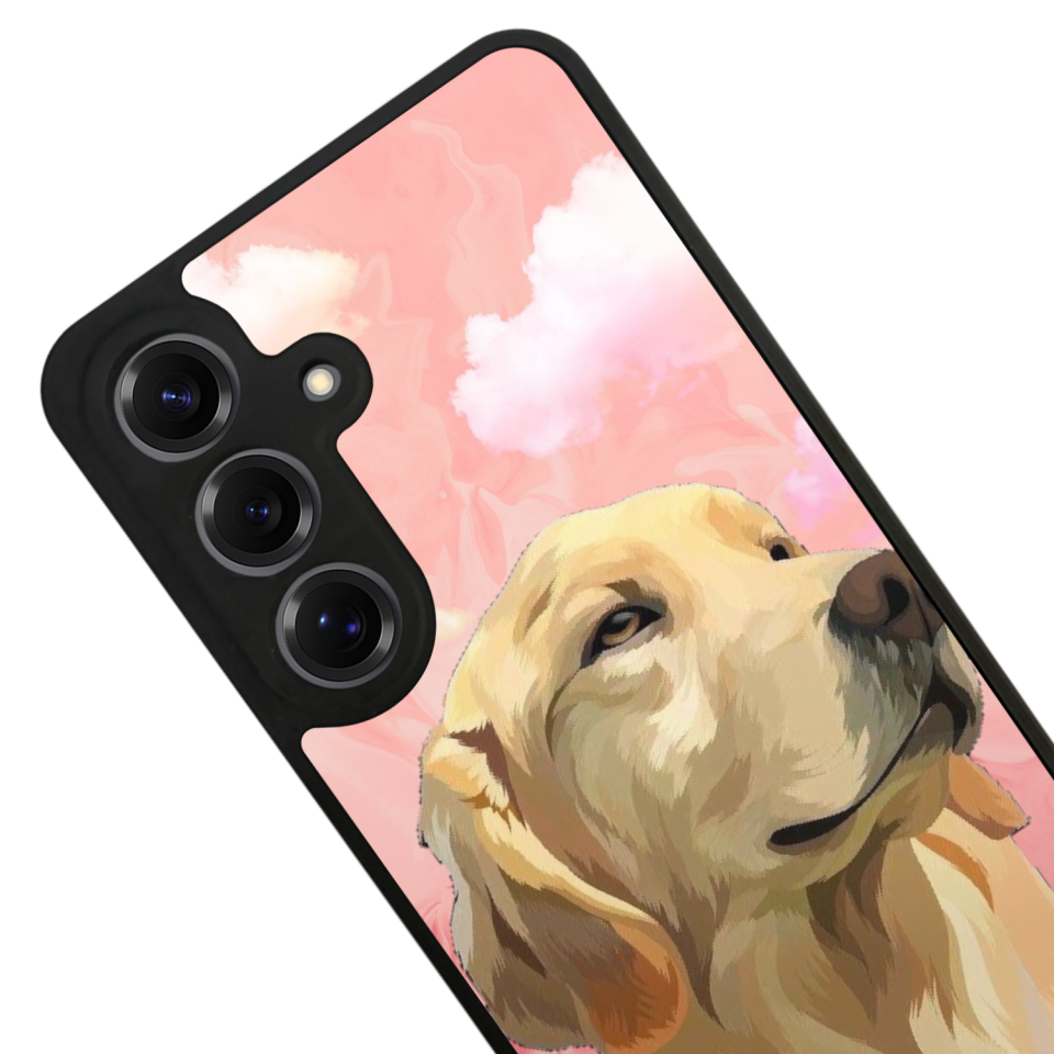 Samsung Galaxy S25 Uyumlu Golden Kopek Tasarımlı Glossy Premium Kılıf