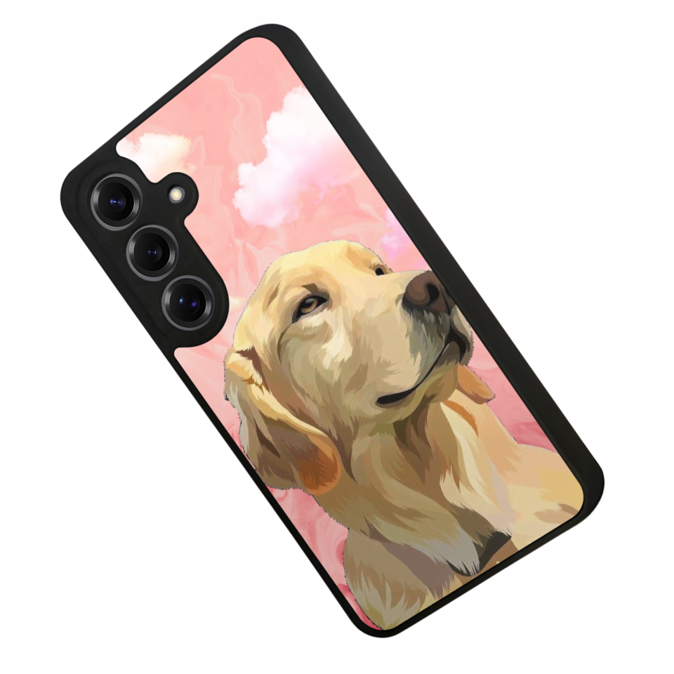 Samsung Galaxy S25 Uyumlu Golden Kopek Tasarımlı Glossy Premium Kılıf