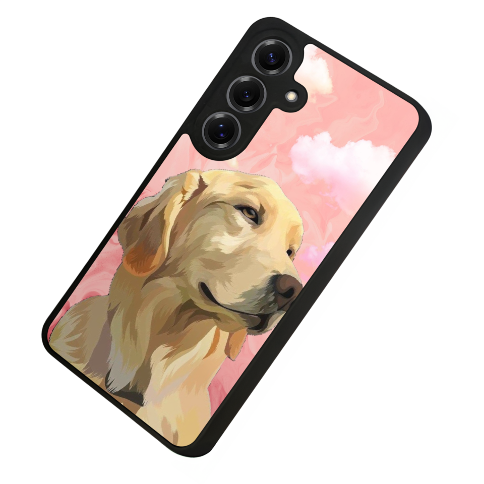 Samsung Galaxy S25 Uyumlu Golden Kopek Tasarımlı Glossy Premium Kılıf