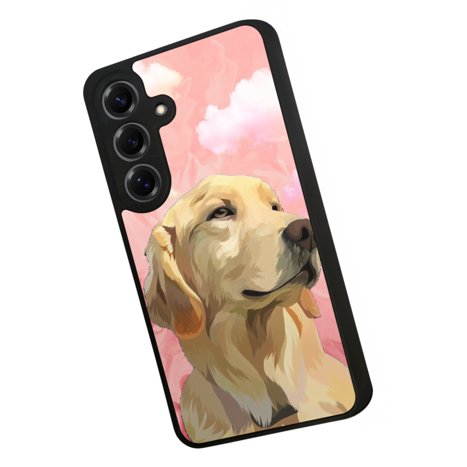 Samsung Galaxy S25 Uyumlu Golden Kopek Tasarımlı Glossy Premium Kılıf