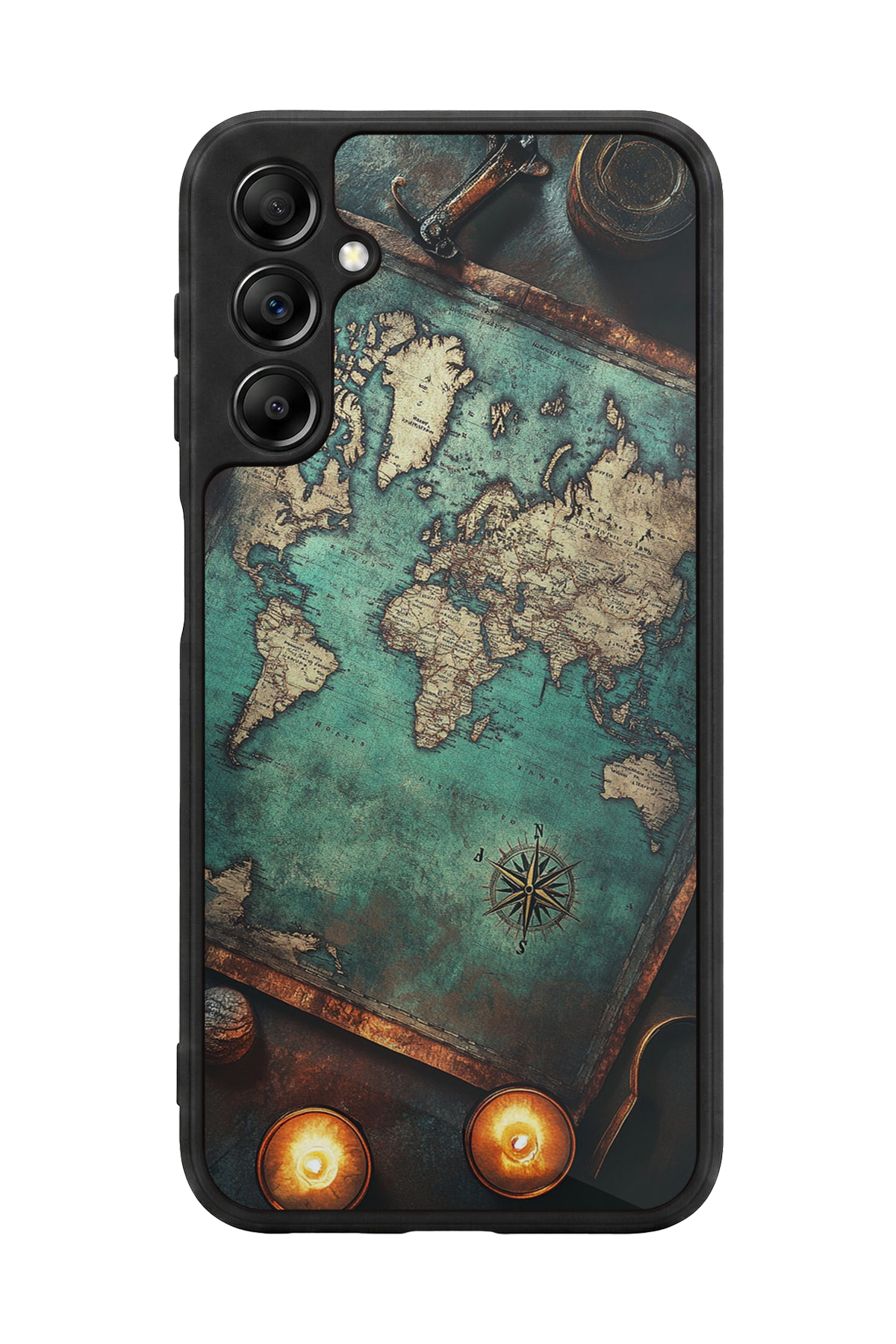 Samsung Galaxy A14 Uyumlu Harita Tasarımlı Glossy Premium Kılıf